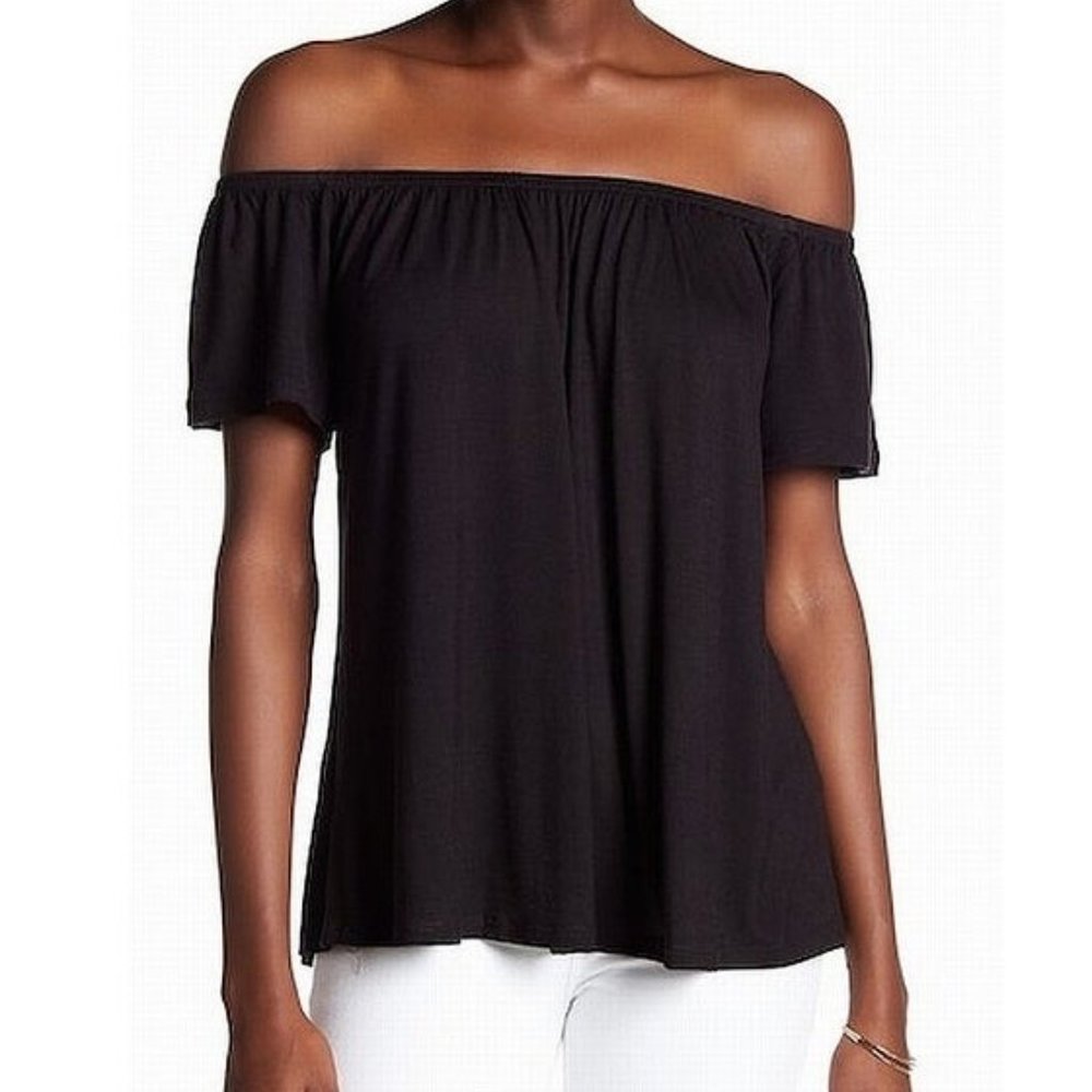 Socialite Off-the-Shoulder Bardot Top | Black